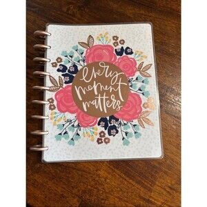 The Happy Planner Floral Hardcover Notebook - Pink, Navy & Gold Accents